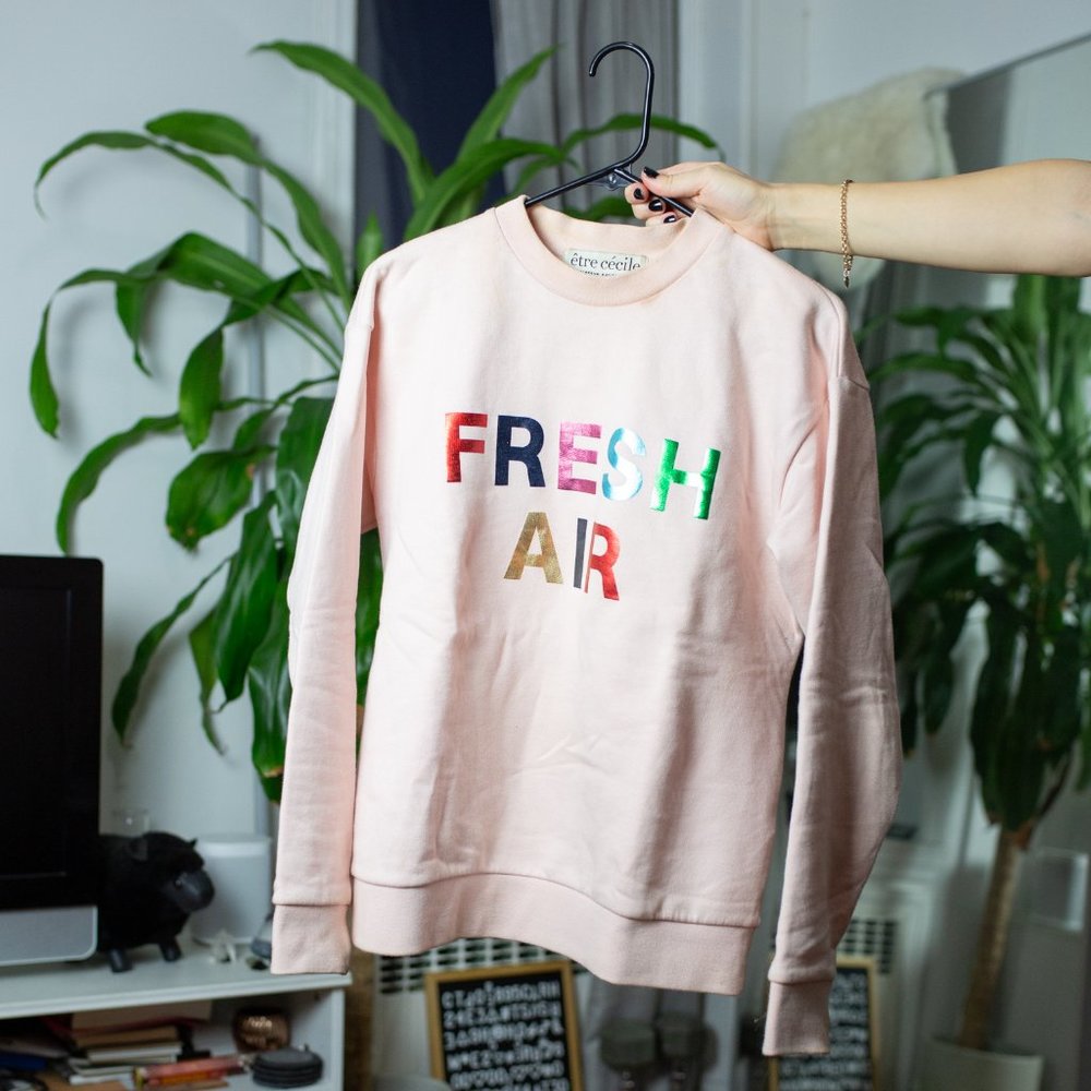 Light Pink Etre Cecile "Fresh Air" Crew Neck Sweatshirt